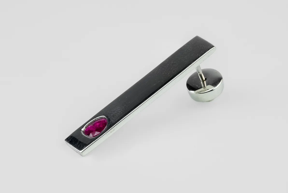 Plate Earring (0.2 CT, Ruby Slice, 34mm, PA+RUB) sold by Parts of Four