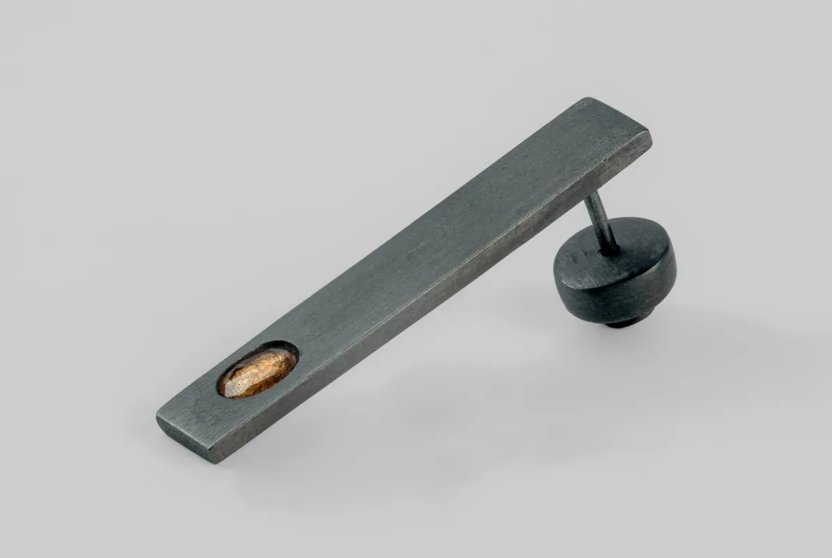 Plate Earring (0.2 CT, Orange Sapphire Faceted Slab, 34mm, KA+OSAF) sold by Parts of Four