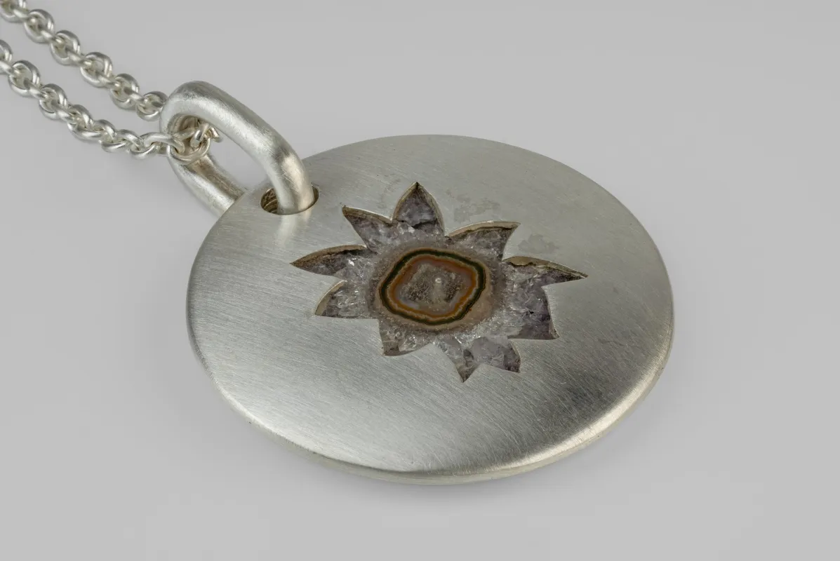 Disk Necklace (Amethyst Cross Section Stalactite, MA+AMEC) sold by Parts of Four