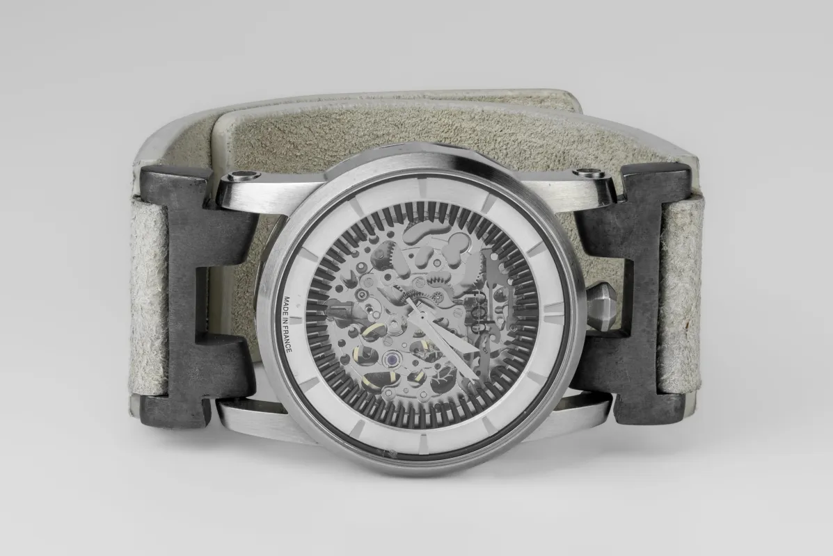 P4—FOB Watch #8299 (Straight Strap [Studs], Silver Skeleton, KA-FLE) sold by Parts of Four