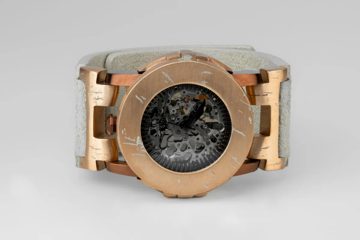 P4—FOB Watch #8250 (Case, Straight Strap [Studs], Rose Skeleton, AMA-AMA-FLE) sold by Parts of Four