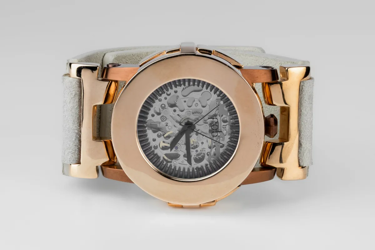 P4—FOB Watch #8248 (Case, Straight Strap [Studs], Rose Skeleton, YMA-YMA-FLE) sold by Parts of Four