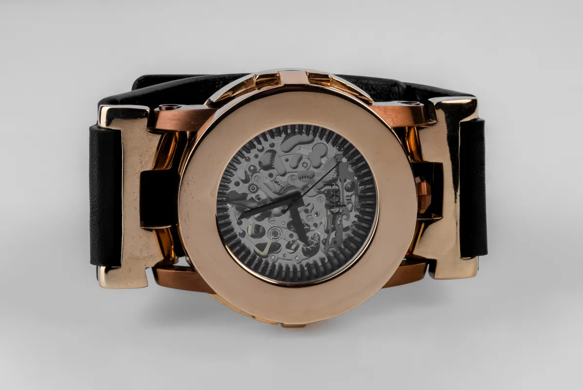 P4—FOB Watch #8230 (Case, Straight Strap [Studs], Rose Skeleton, YMA-YMA-NG) sold by Parts of Four