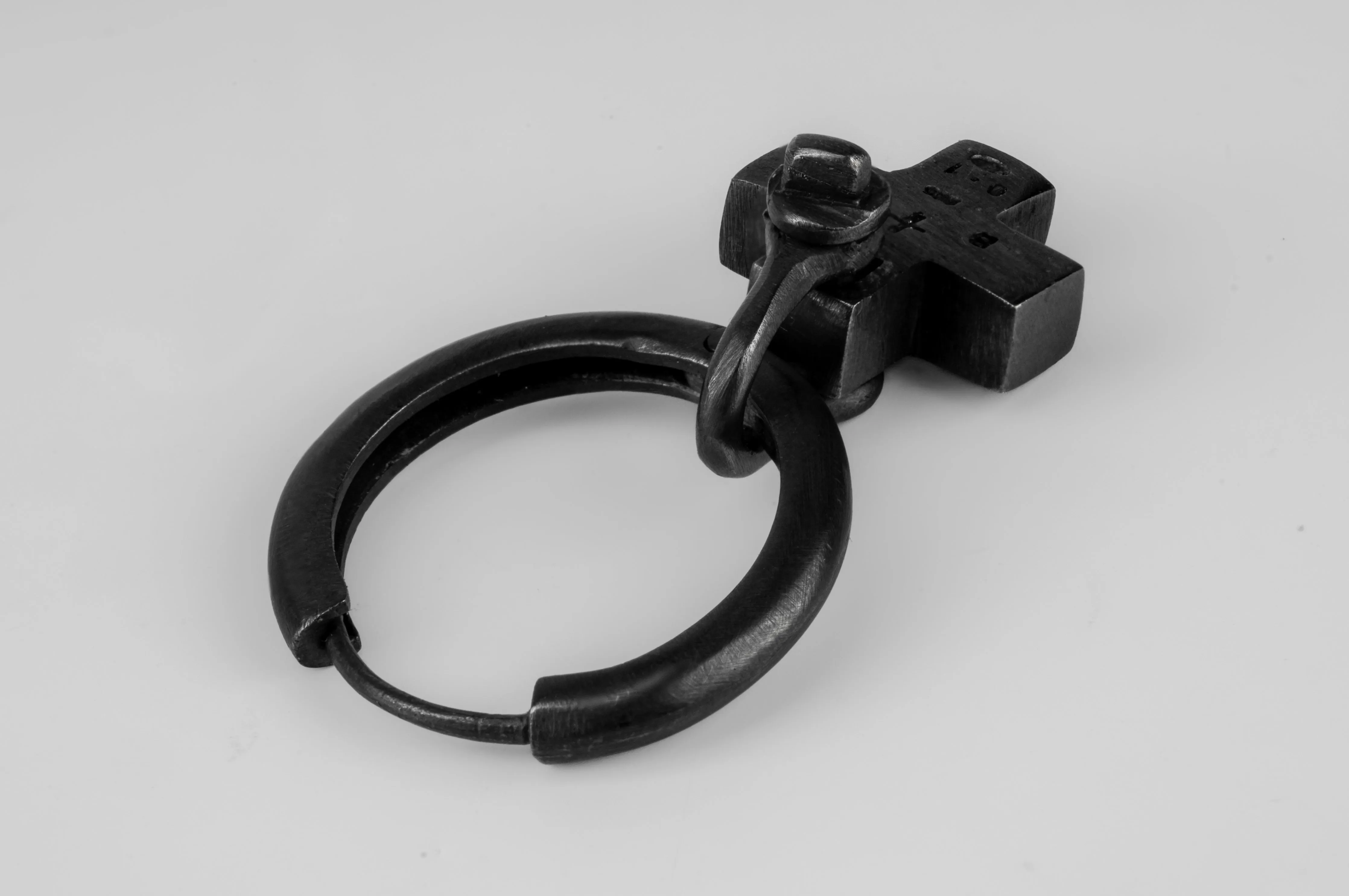 Hoop Earring (Small, Plus Charm Var., 0.1 CT, Blue Diamond Slab, 15mm, KA+BDIA) sold by Parts of Four product image thumbnail 2