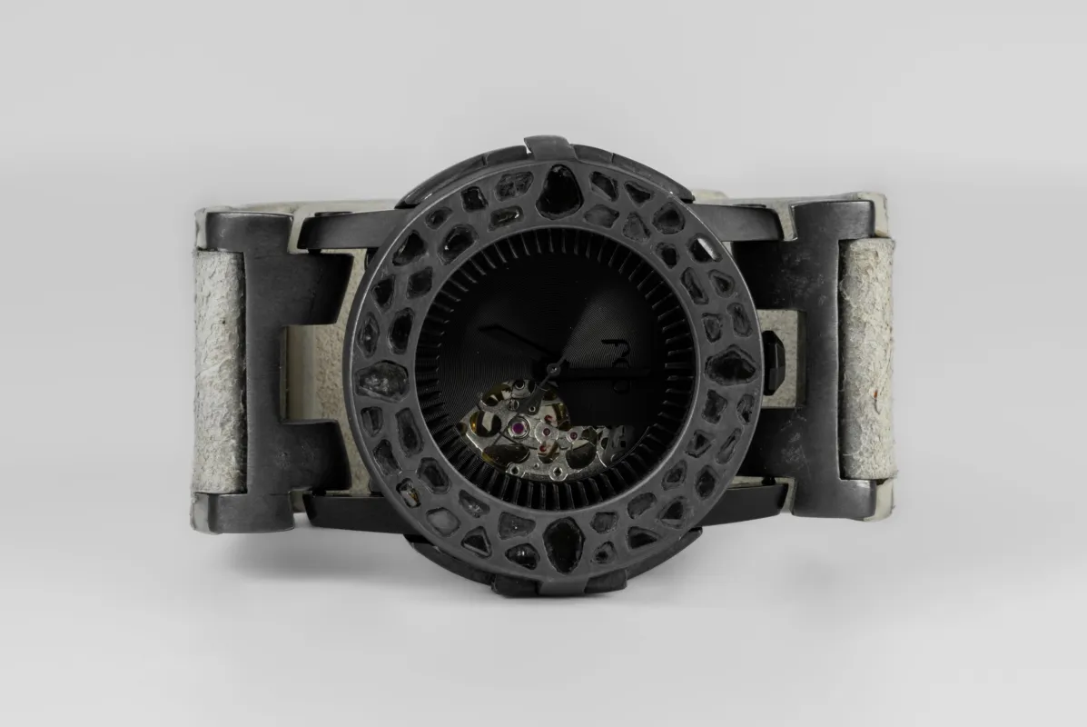 P4—FOB Watch #8318 (Case [Mega Pavé], Straight Strap [Studs], Phantom, KA+DIA-KA-FLE) sold by Parts of Four