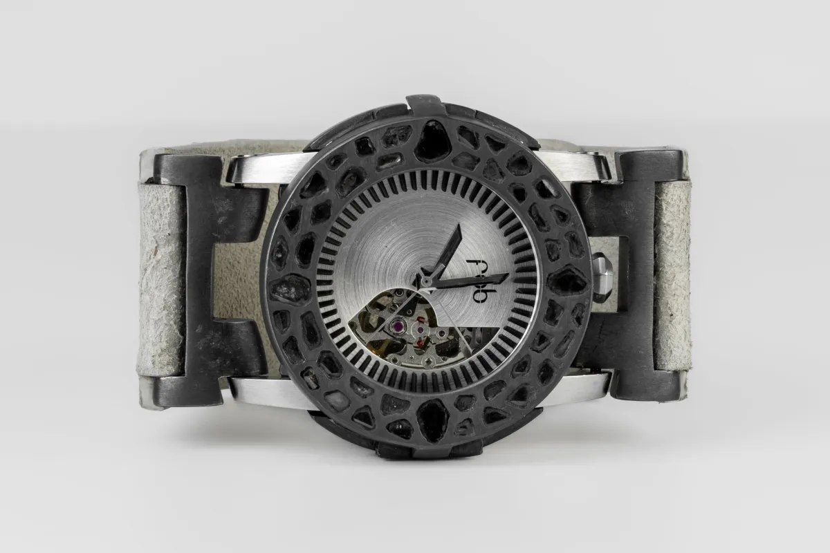 P4—FOB Watch #8316 (Case [Mega Pavé], Straight Strap [Studs], Oblivion, KA+DIA-KA-FLE) sold by Parts of Four