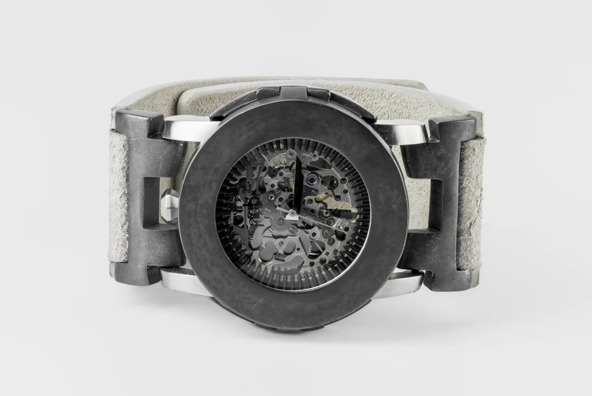 P4—FOB Watch #8307 (Case, Straight Strap [Studs], Silver Skeleton, KA-KA-FLE) sold by Parts of Four