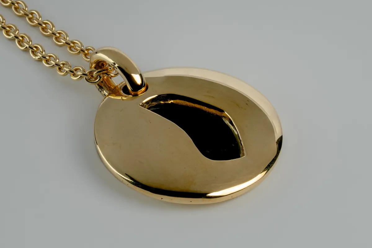 Disk Necklace (40mm, Portal, Indicolite, YG+YGA+IND) sold by Parts of Four