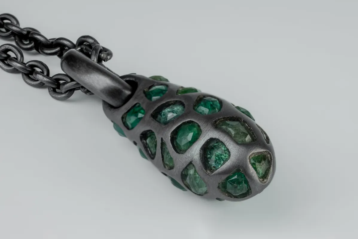 Chrysalis Necklace (Nympha, Mega Pavé, 4.0 CT, Emeralds, No.1, KA+EMER) sold by Parts of Four