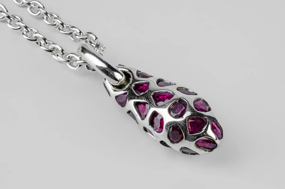 Chrysalis Necklace (Nympha, Mega Pavé, Ruby Slices, No.1, PA+RUB) sold by Parts of Four