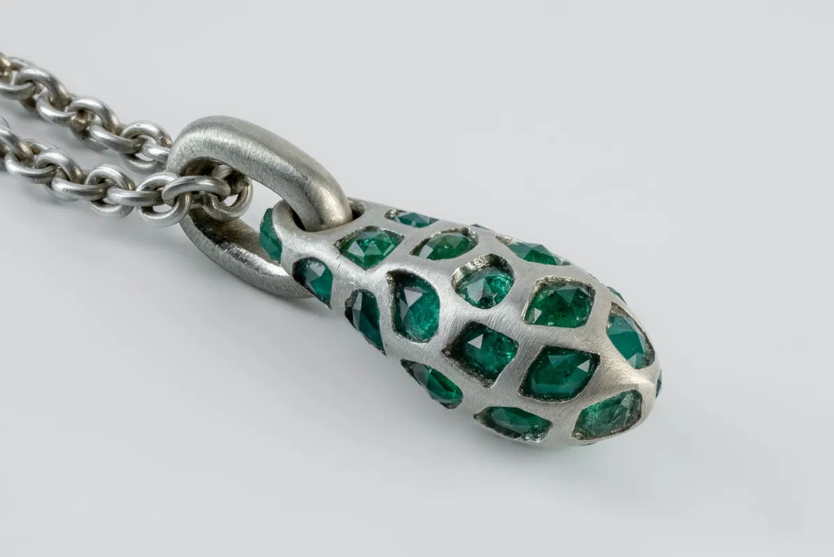 Chrysalis Necklace (Nympha, Mega Pavé, 4.0 CT, Emeralds, No.1, DA+EMER) sold by Parts of Four