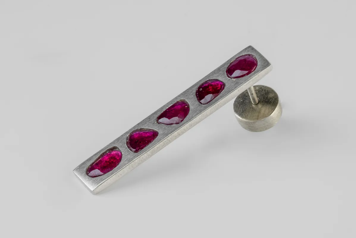 Plate Earring (1.5 CT, Multi Ruby Slice, 34mm, MA+RUB) sold by Parts of Four