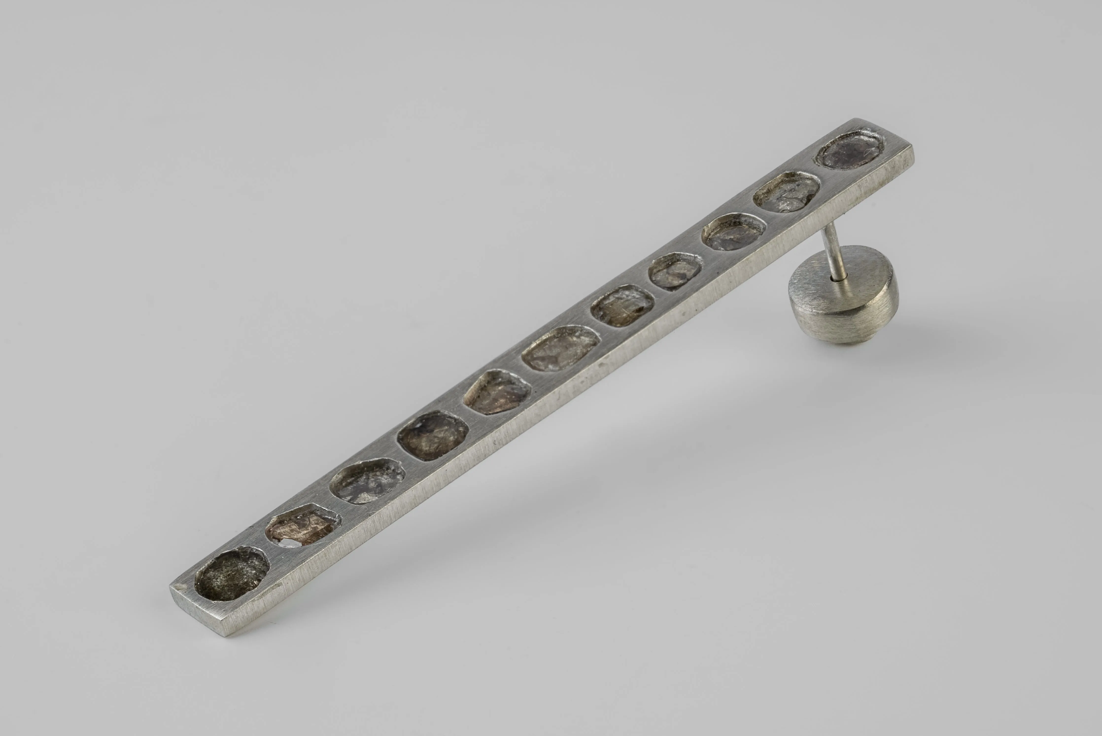 Plate Earring (Mega Pavé, Diamond Slabs, 60mm, MA+DIA) sold by Parts of Four