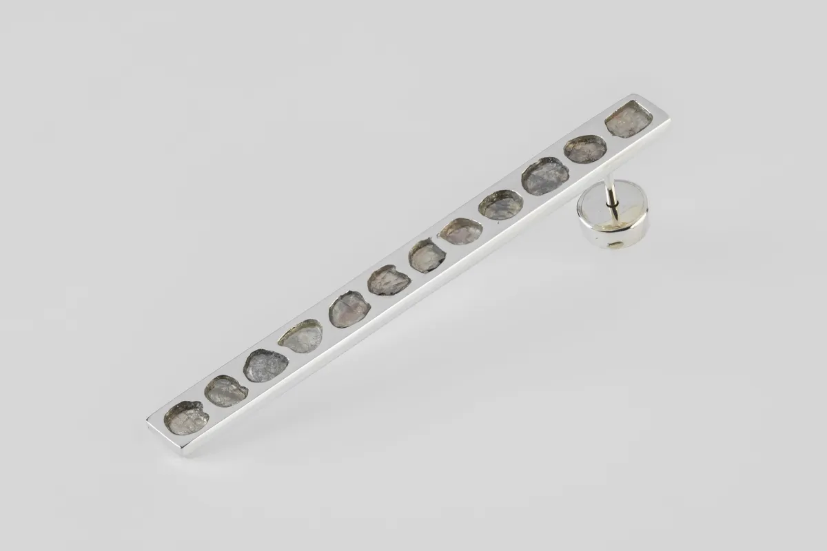 Plate Earring (Mega Pavé, Diamond Slabs, 60mm, PA+DIA) sold by Parts of Four