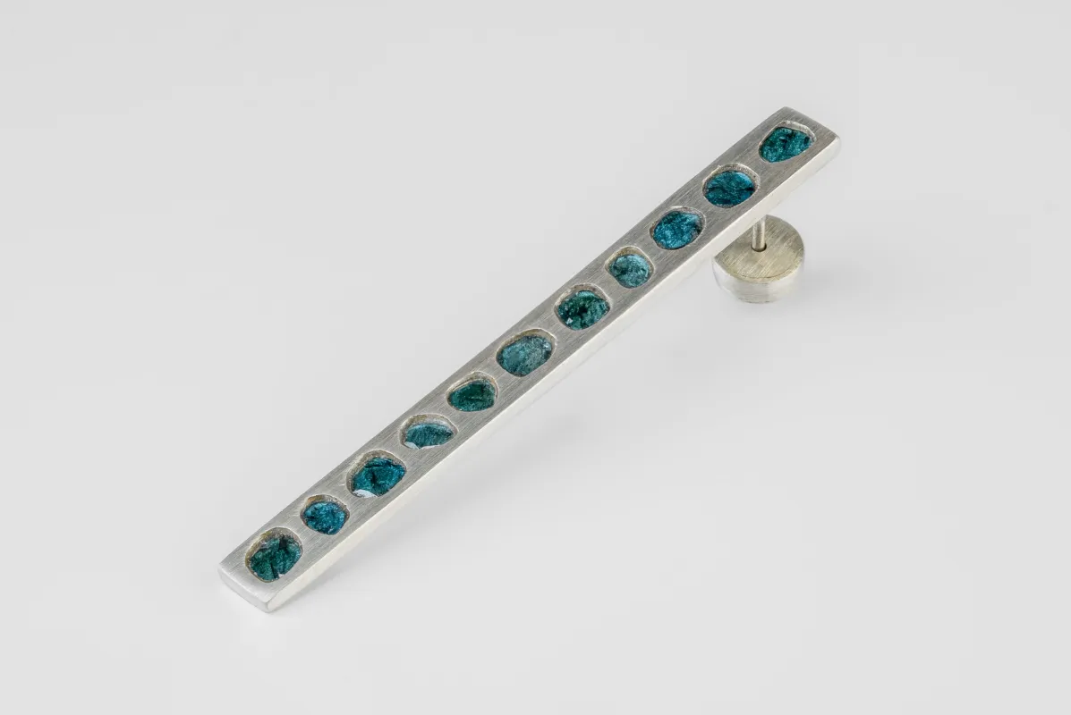 Plate Earring (Mega Pavé, Blue Diamond Slabs, 60mm, MA+BDIA) sold by Parts of Four