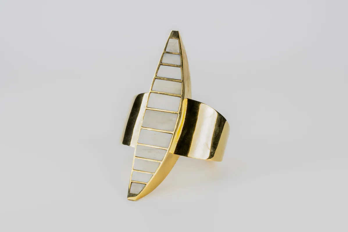 Crescent Bracelet (Radiant Expansion, Hathor Inlay, YG+MB) sold by Parts of Four