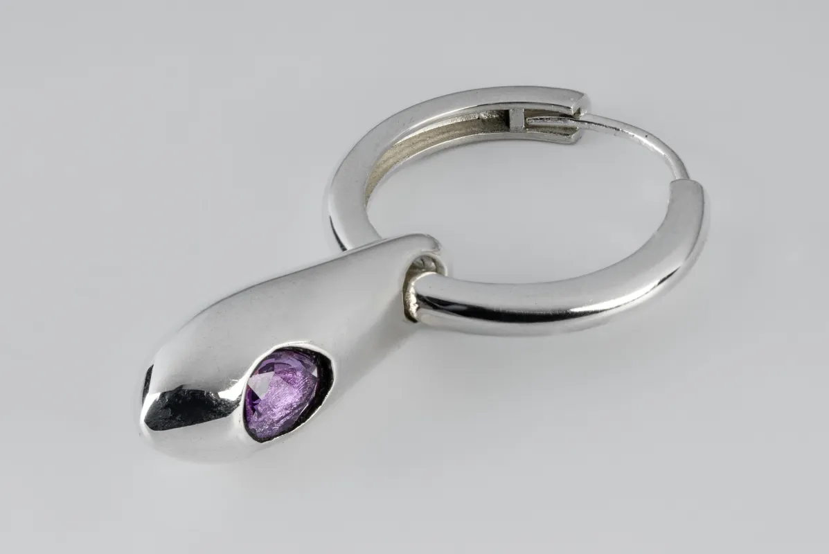 Chrysalis Earring Single Set (0.6 CT Purple Sapphire Faceted Slab, PA+PRSAF) sold by Parts of Four