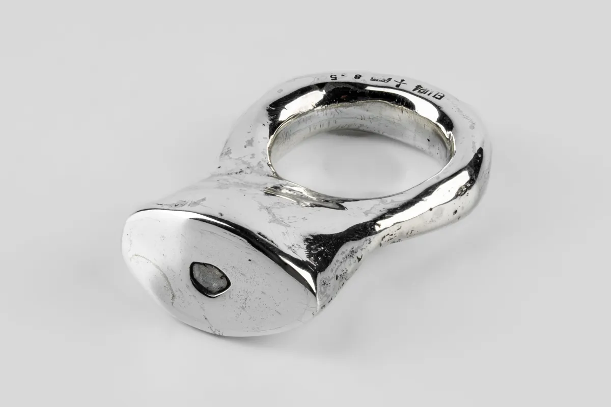 Tall Roman Ring ("The Eye", 0.1 CT, Diamond Slab, PA+DIA) sold by Parts of Four