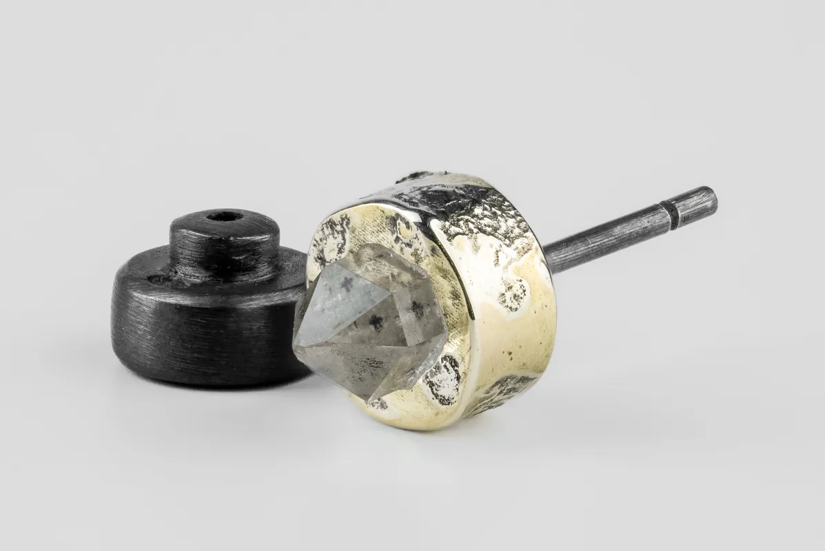 Stud Earring (Fuse, 7mm, Herkimer Spike, KA18K+HER) sold by Parts of Four