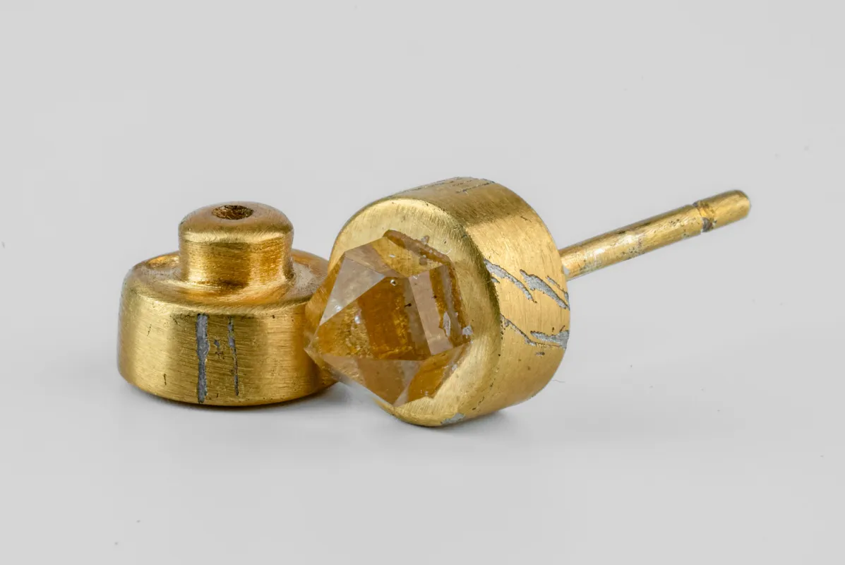 Stud Earring (7mm, Herkimer Spike, AGA+HER) sold by Parts of Four