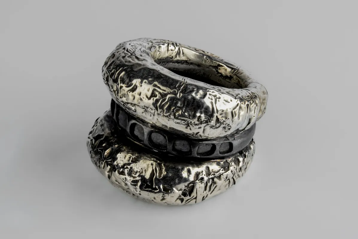 Stack Ring (Mountain Spacer, Fuse Mega Pavé, KA+DA10KW+DIA) sold by Parts of Four