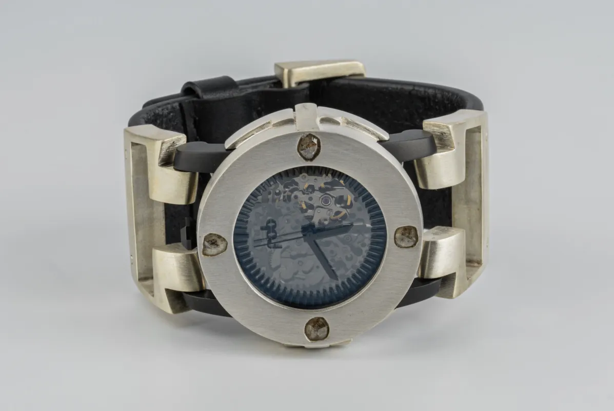 P4—FOB Watch #299 (Case [0.8 CT, 4 Diamond Slabs], Hyperstrap-T [Buckle], Black Matte, MA+DIA-MA-NG) sold by Parts of Four