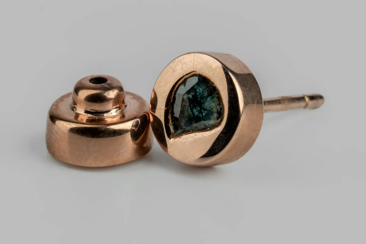 Tiny Stud Earring (0.1 CT, Blue Diamond Slab, YMA+BDIA) sold by Parts of Four