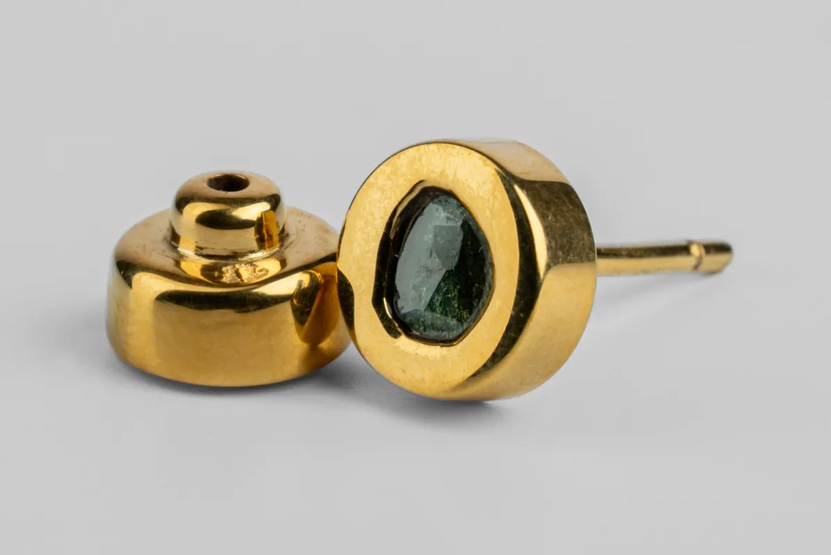 Tiny Stud Earring (0.1 CT, Blue Diamond Slab, YGA+BDIA) sold by Parts of Four