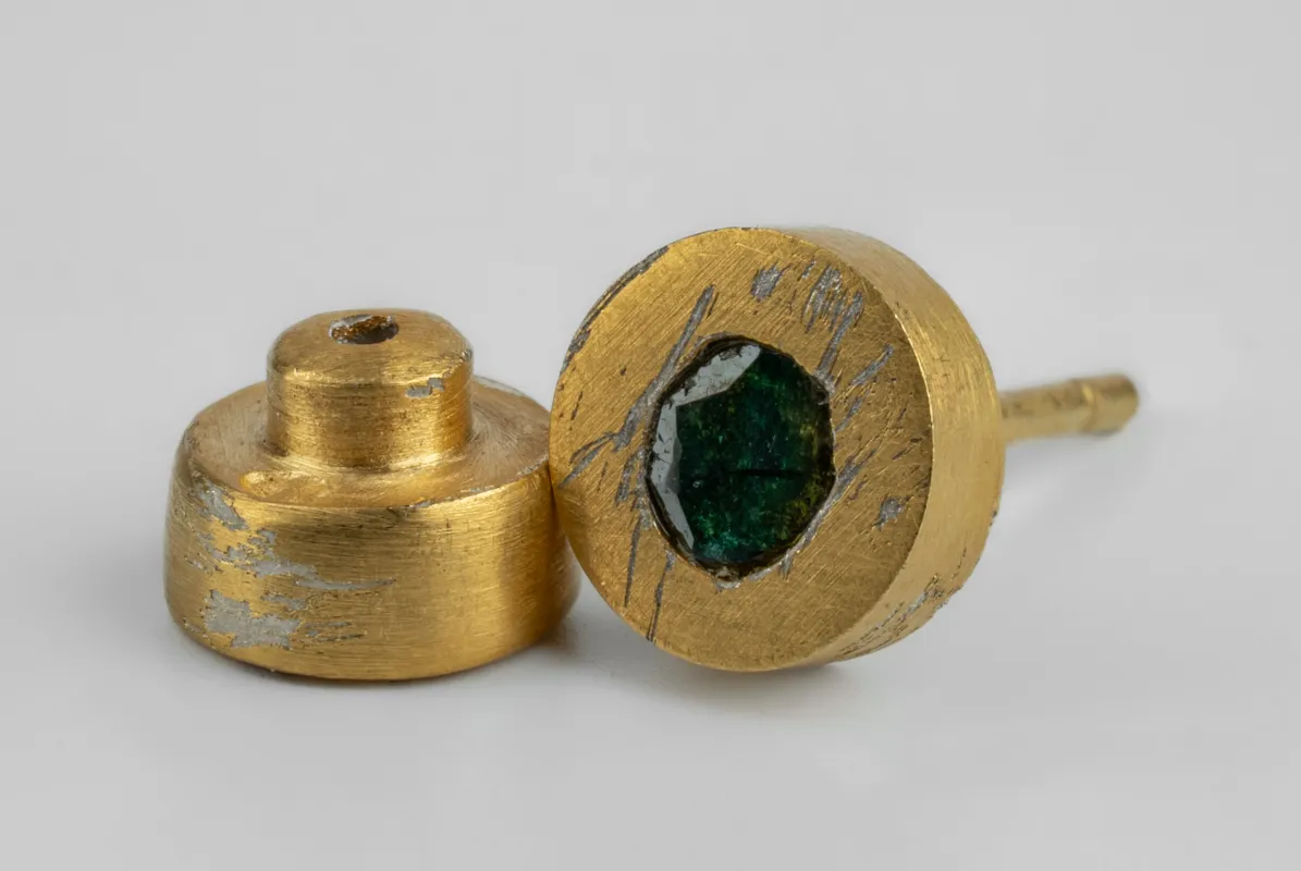 Tiny Stud Earring (0.1 CT, Blue Diamond Slab, AGA+BDIA) sold by Parts of Four