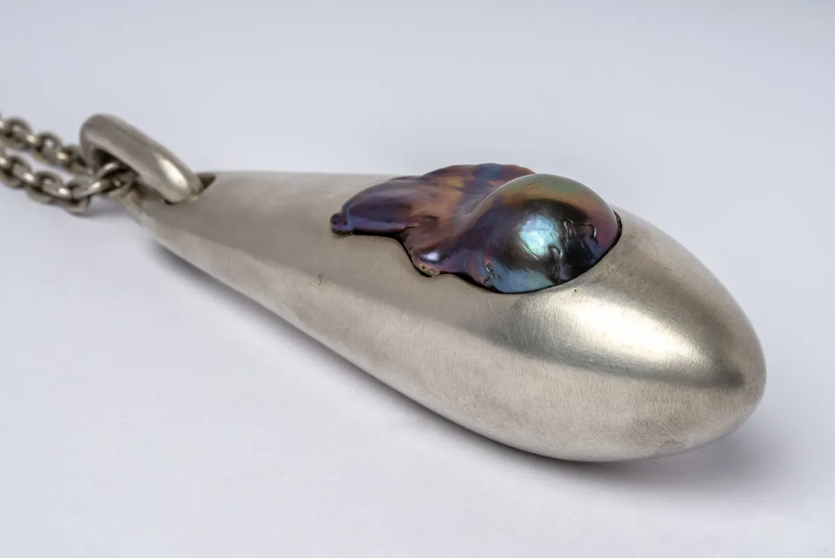 Chrysalis Necklace (Cremaster Emergence, Black Rainbow Pearl, DA+KPRL) sold by Parts of Four