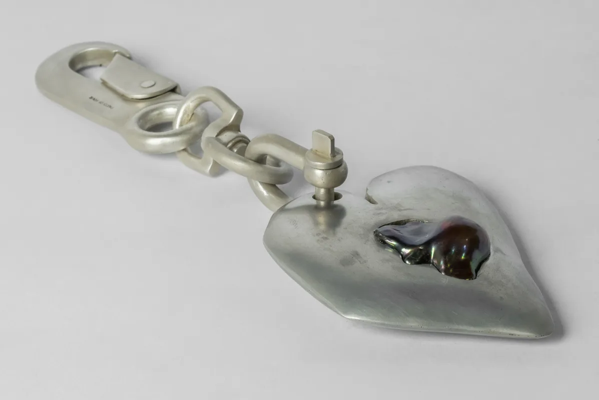 Jazz's Solid Heart Charm (Big, Black Rainbow Pearl, AS+KPRL) sold by Parts of Four