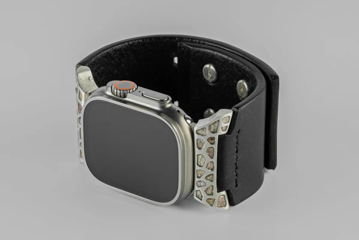 Apple Watch Bracelet (Model 3, 42-49mm, Hyper Strap, Mega Pavé, Studs, BLK+MA+DIA) sold by Parts of Four