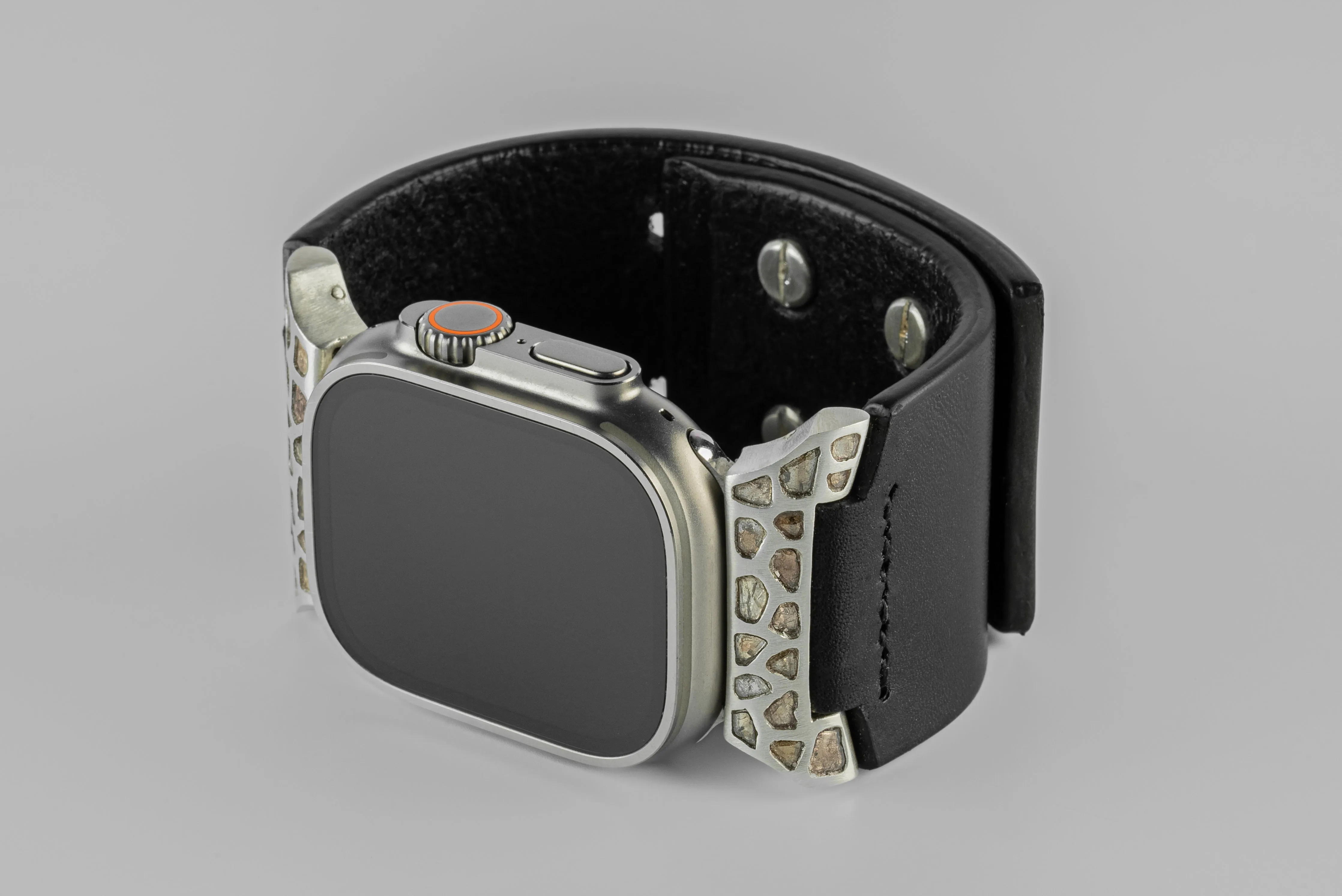 Apple Watch Bracelet (Model 3, 42-49mm, Hyper Strap, Mega Pavé, Studs, BLK+MA+DIA) sold by Parts of Four