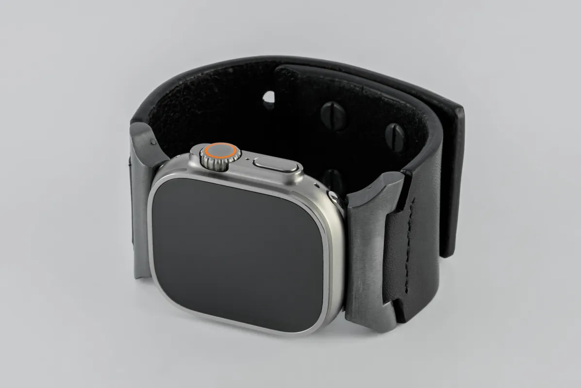 Apple Watch Bracelet (Model 3, 42-49mm, Hyper Strap, Studs, BLK+KA) sold by Parts of Four