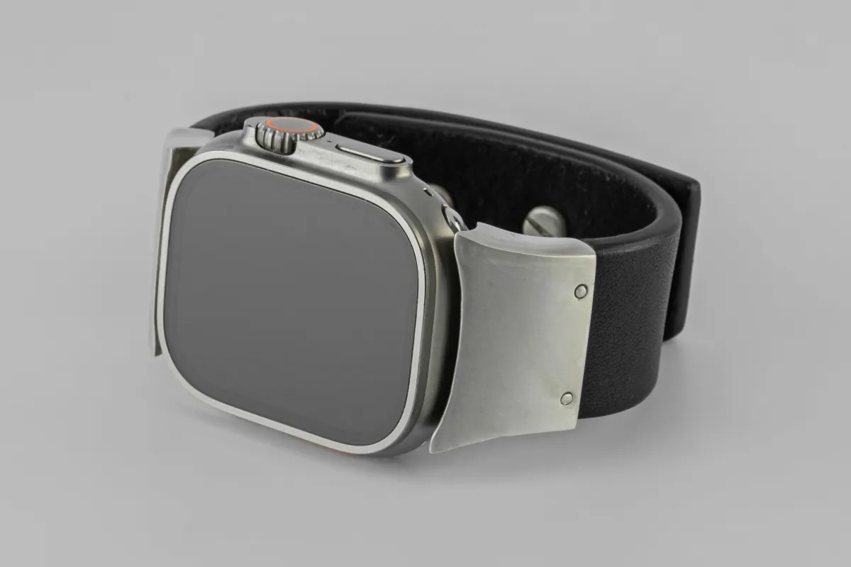 Apple Watch Bracelet (Model 1, 42-49mm, Wedge Strap, Studs, BLK+DA) sold by Parts of Four