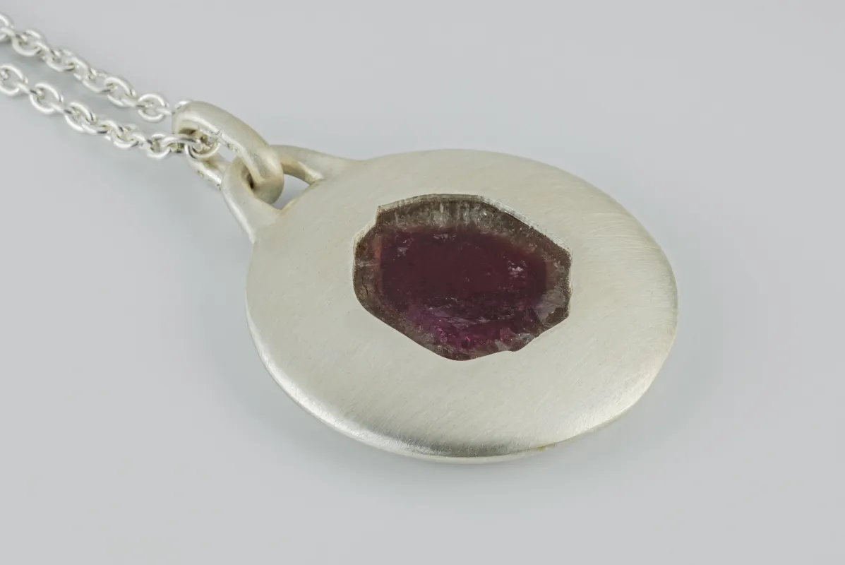 Morphed Disk Necklace (45mm, Rubellite, MA+RBL) sold by Parts of Four