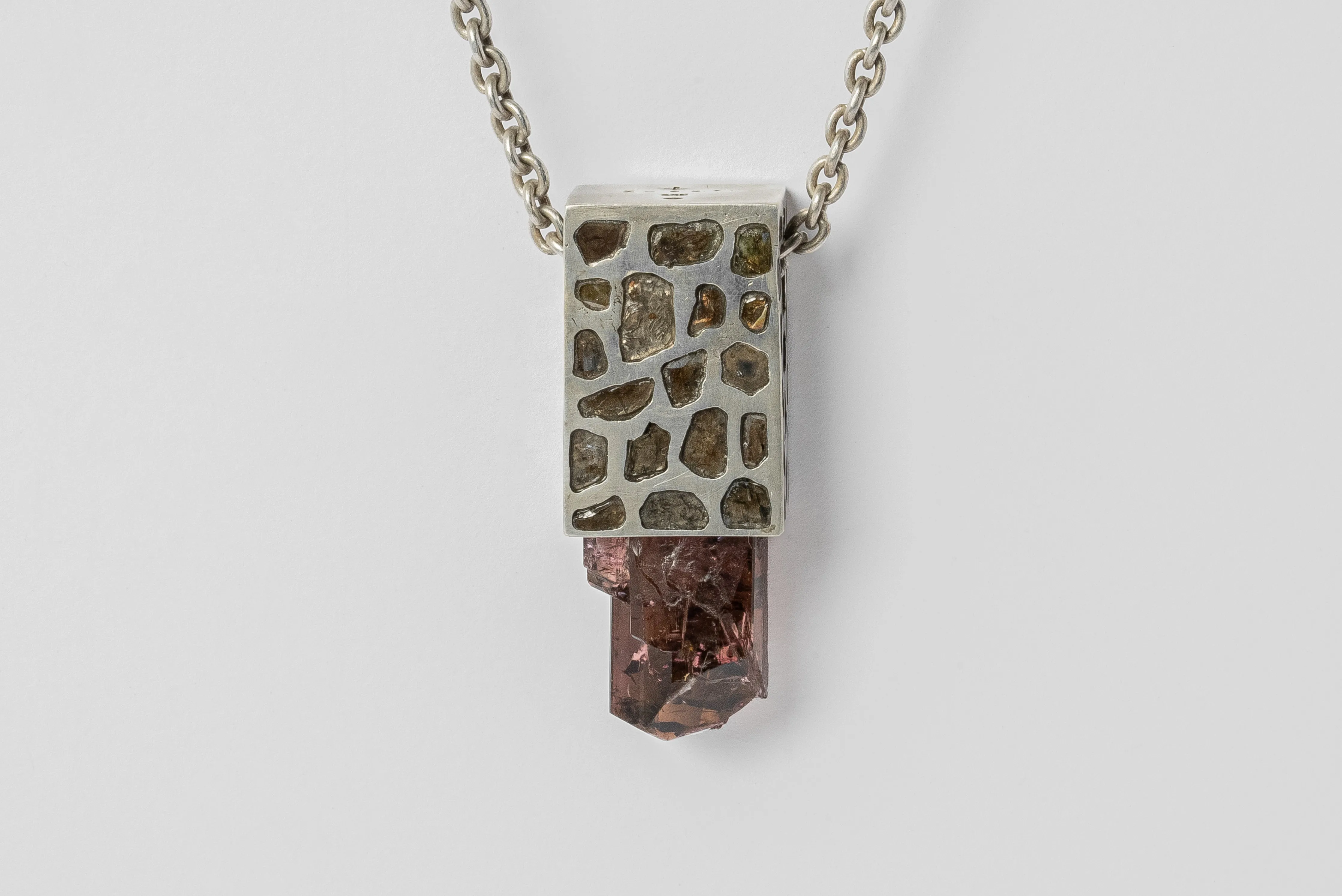 Talisman Cuboid Necklace (Mega Pavé, Rubellite, DA+DIA+RBL) sold by Parts of Four product image thumbnail 3