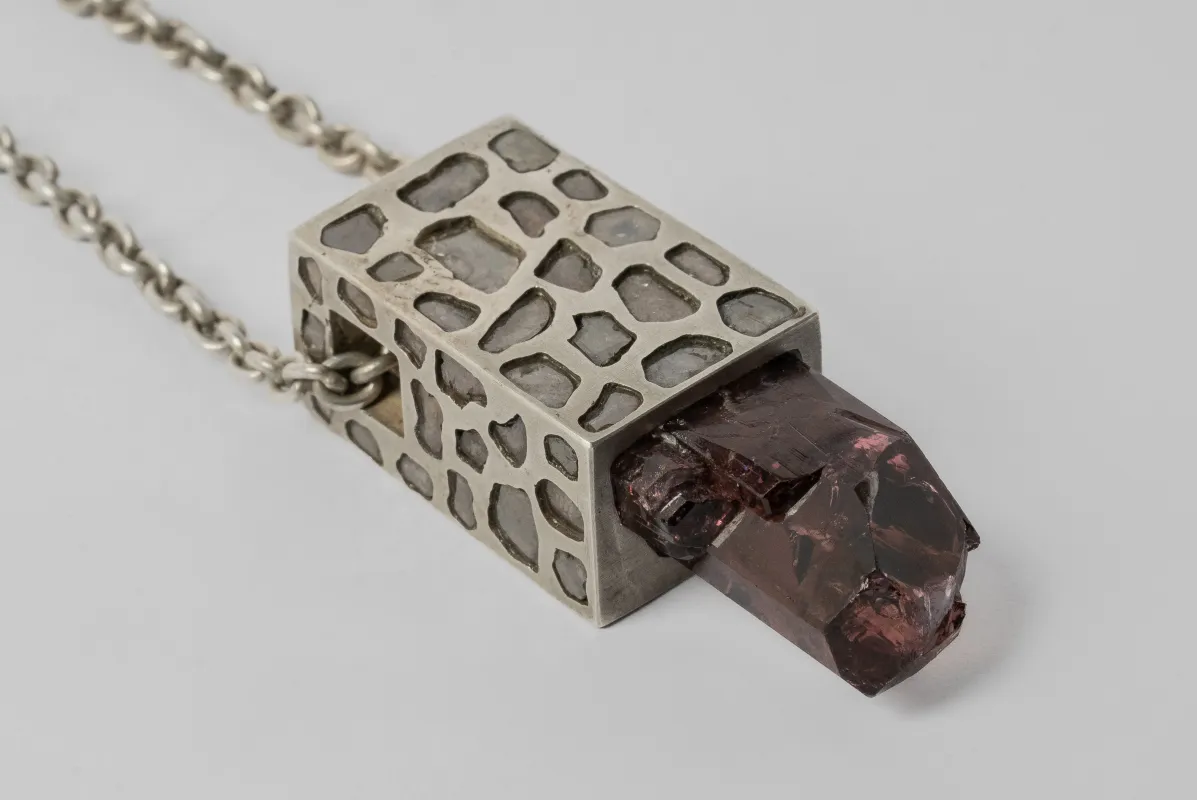 Talisman Cuboid Necklace (Mega Pavé, Rubellite, DA+DIA+RBL) sold by Parts of Four
