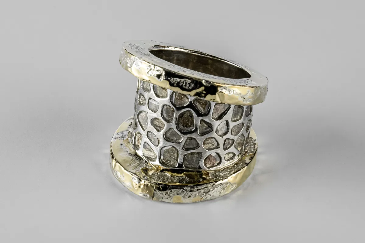 Chasm Ring v2 (Fuse, Hyper Wide, Mega Pavé, PA18K+DIA) sold by Parts of Four
