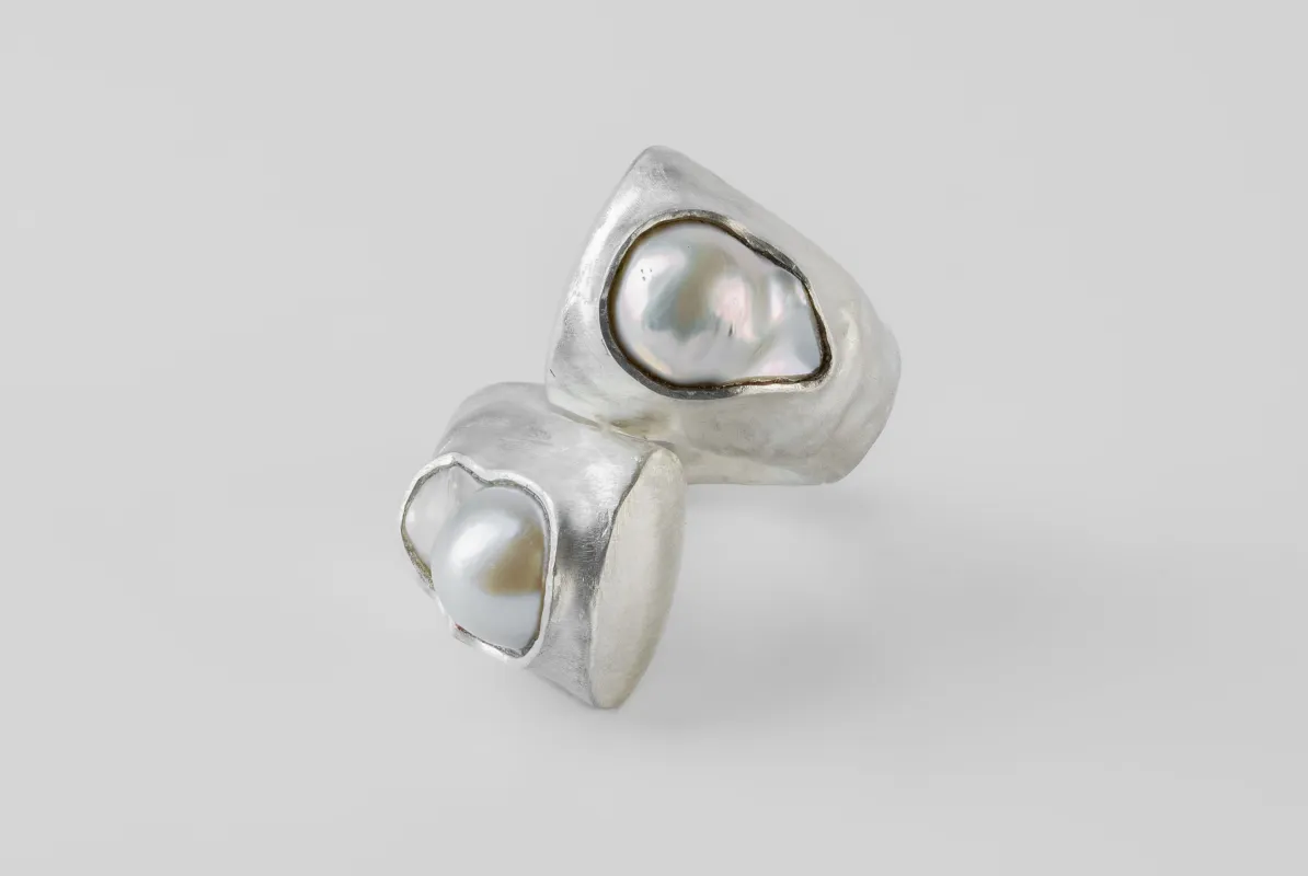 Giant Twisted Druid Ring (Arc Set, White Pearls, MA+WPRL) sold by Parts of Four