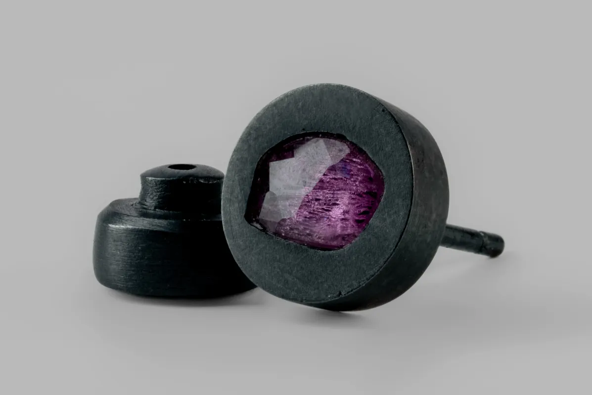 Stud Earring (0.5 CT, Ruby Slice, KA+RUB) sold by Parts of Four