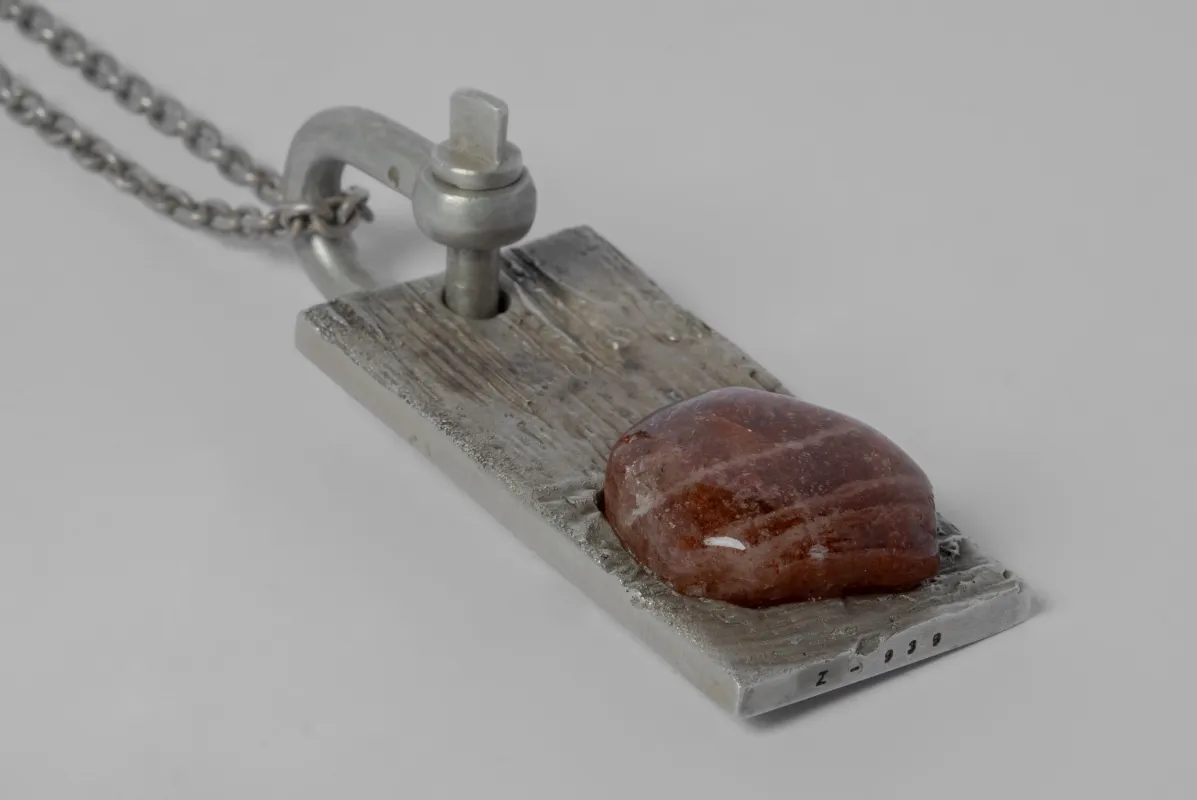 Plate Necklace (U-Bolt Var., Adaptation, Texture Transfer, Windowed Sunstone, DA+SUN) sold by Parts of Four