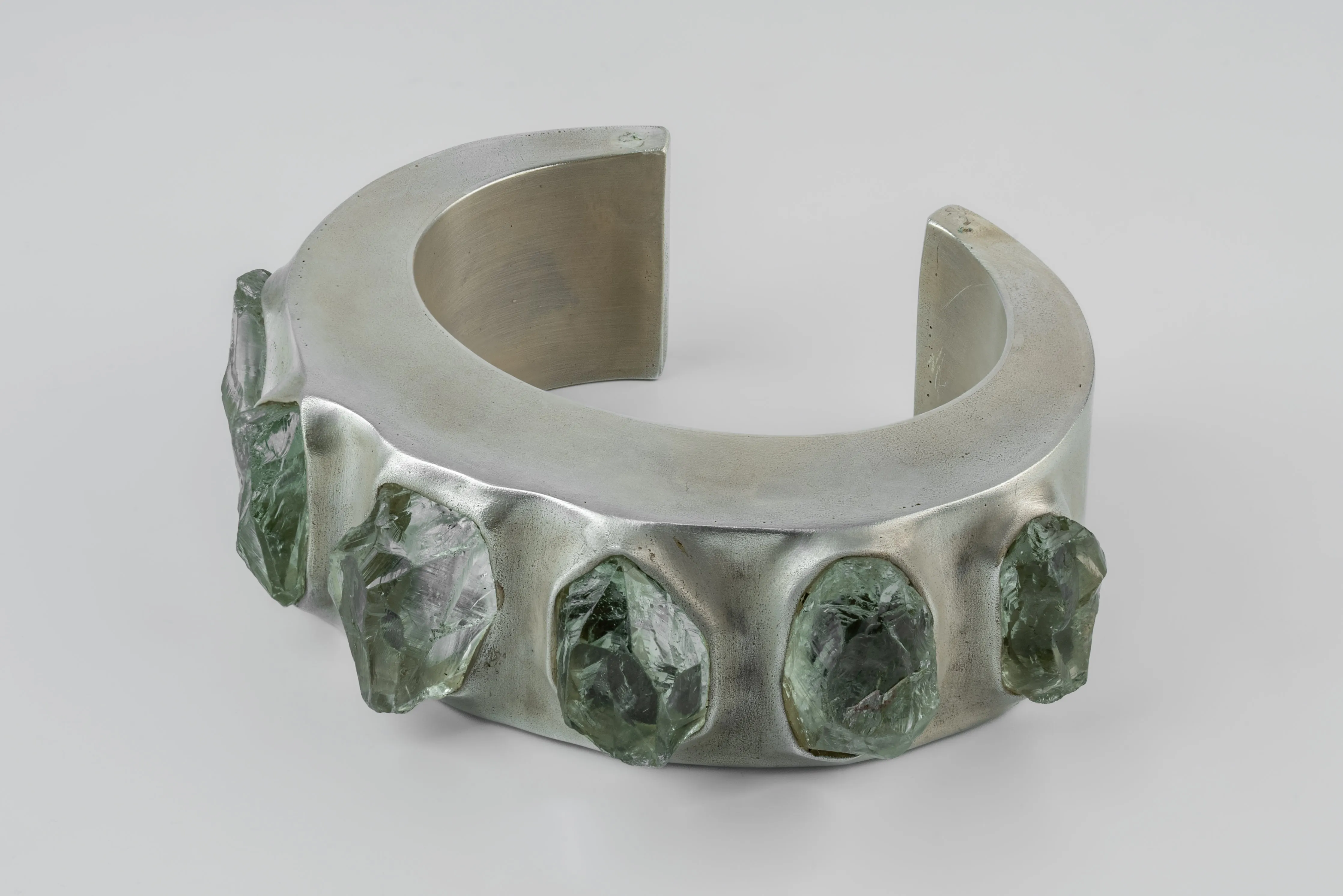 Crescent Bracelet (Terrestrial Surfaced, Green Amethyst, 30mm, AS+MA+GAM) sold by Parts of Four