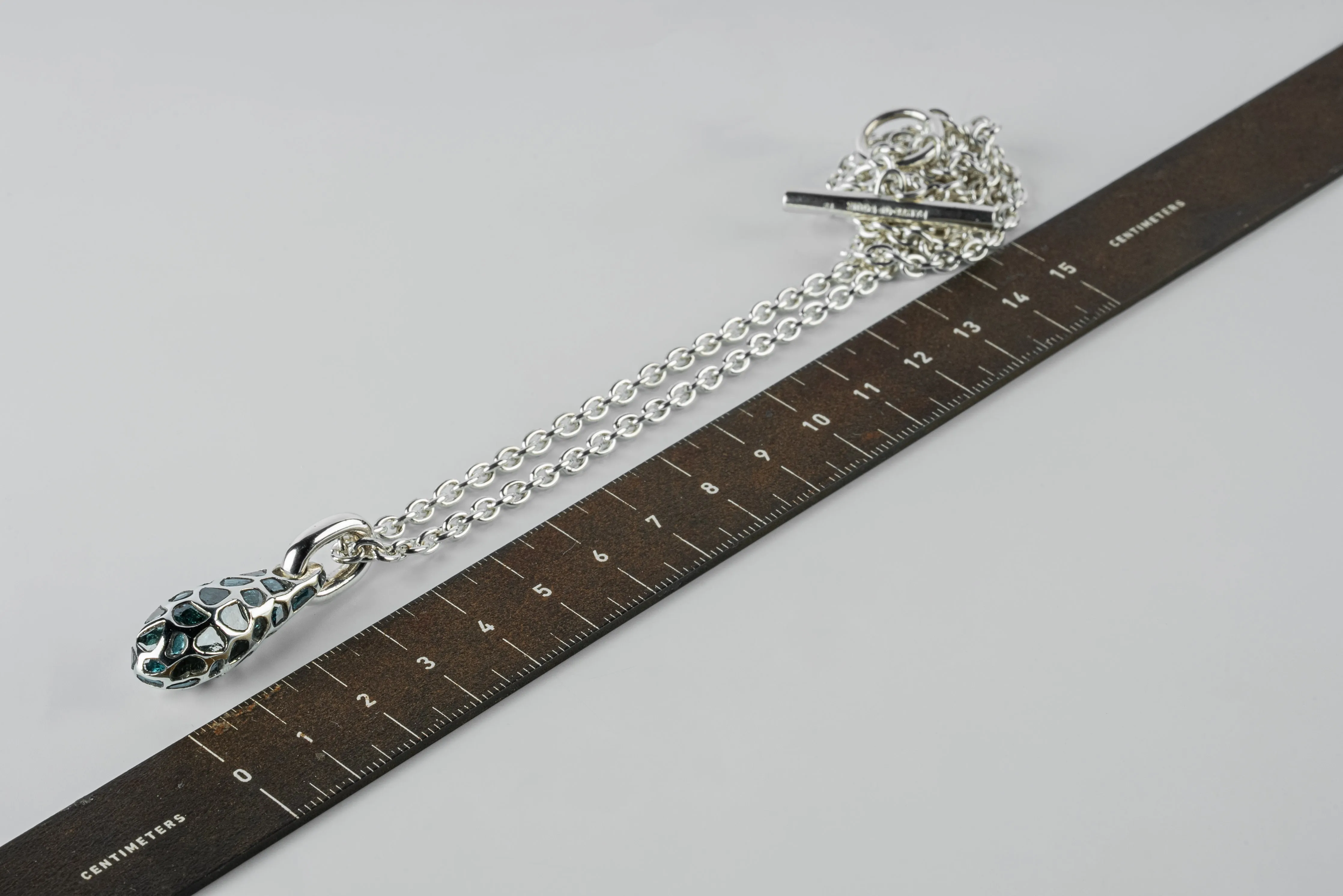 Chrysalis Necklace (Nympha, Mega Pavé, Blue Diamond Slabs, No.1, PA+BDIA) sold by Parts of Four product image thumbnail 4