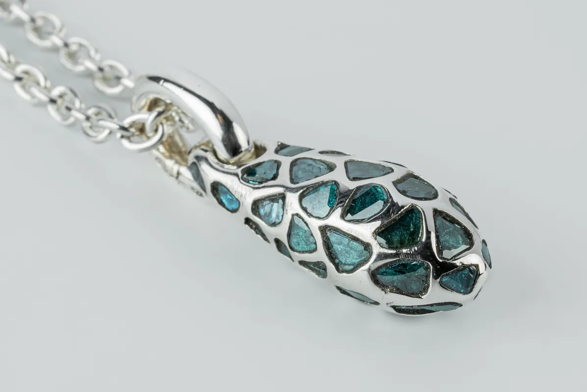 Chrysalis Necklace (Nympha, Mega Pavé, Blue Diamond Slabs, No.1, PA+BDIA) sold by Parts of Four