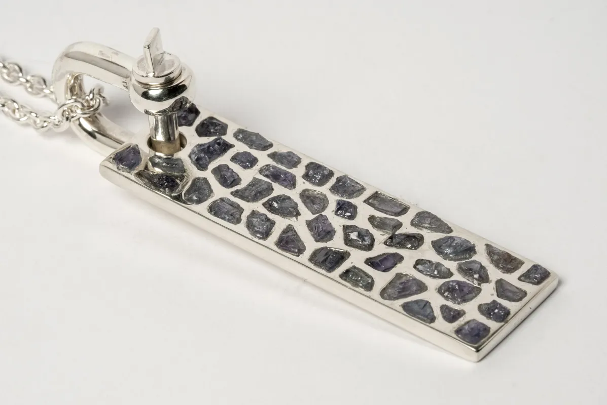 Plate Necklace (Tag Var., Mega Pavé, Tanzanite, PA+TAN) sold by Parts of Four