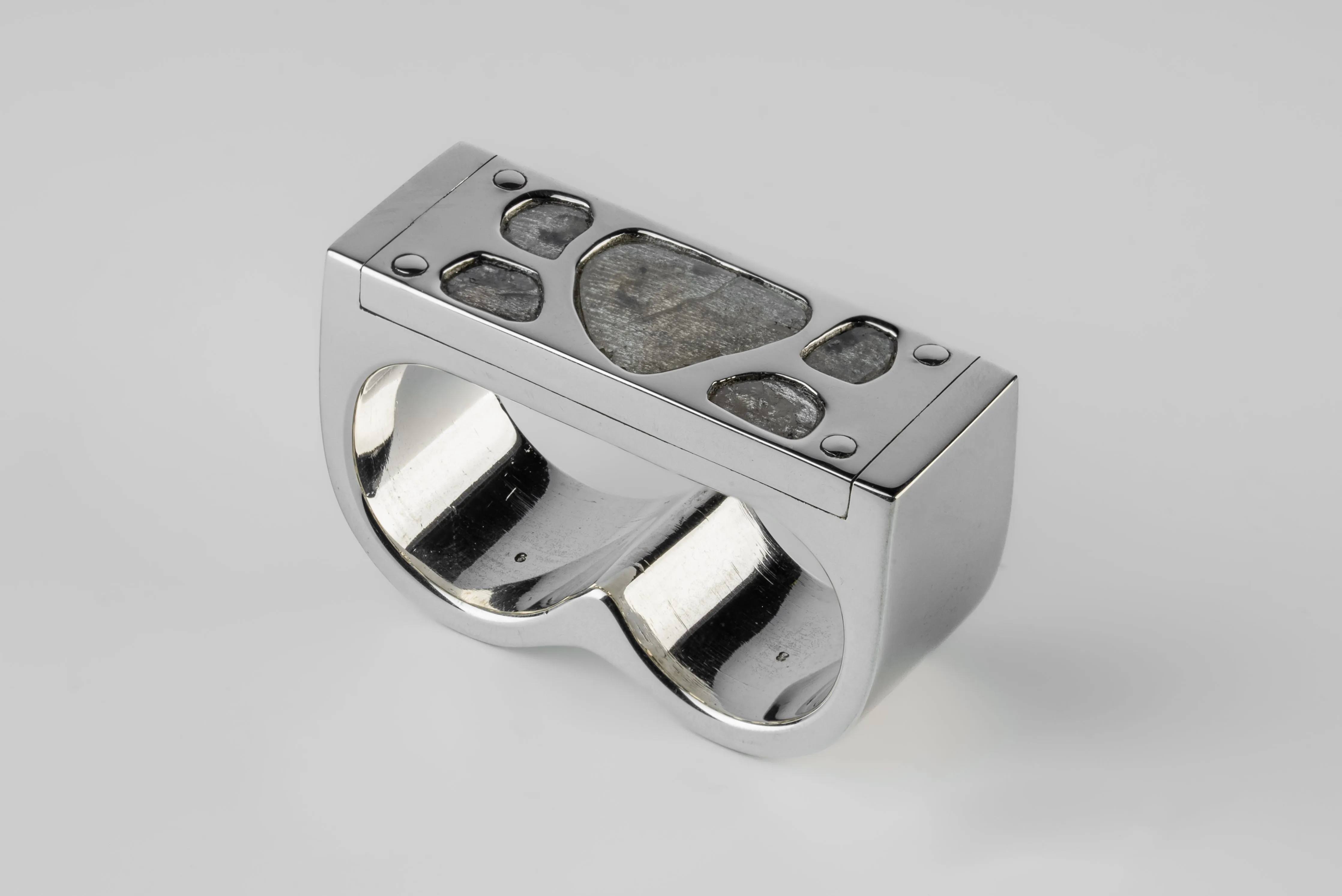 Plate Ring Double (5.0 CT, 5 Diamond Slabs, 17mm, PA+DIA) sold by Parts of Four product image thumbnail 2