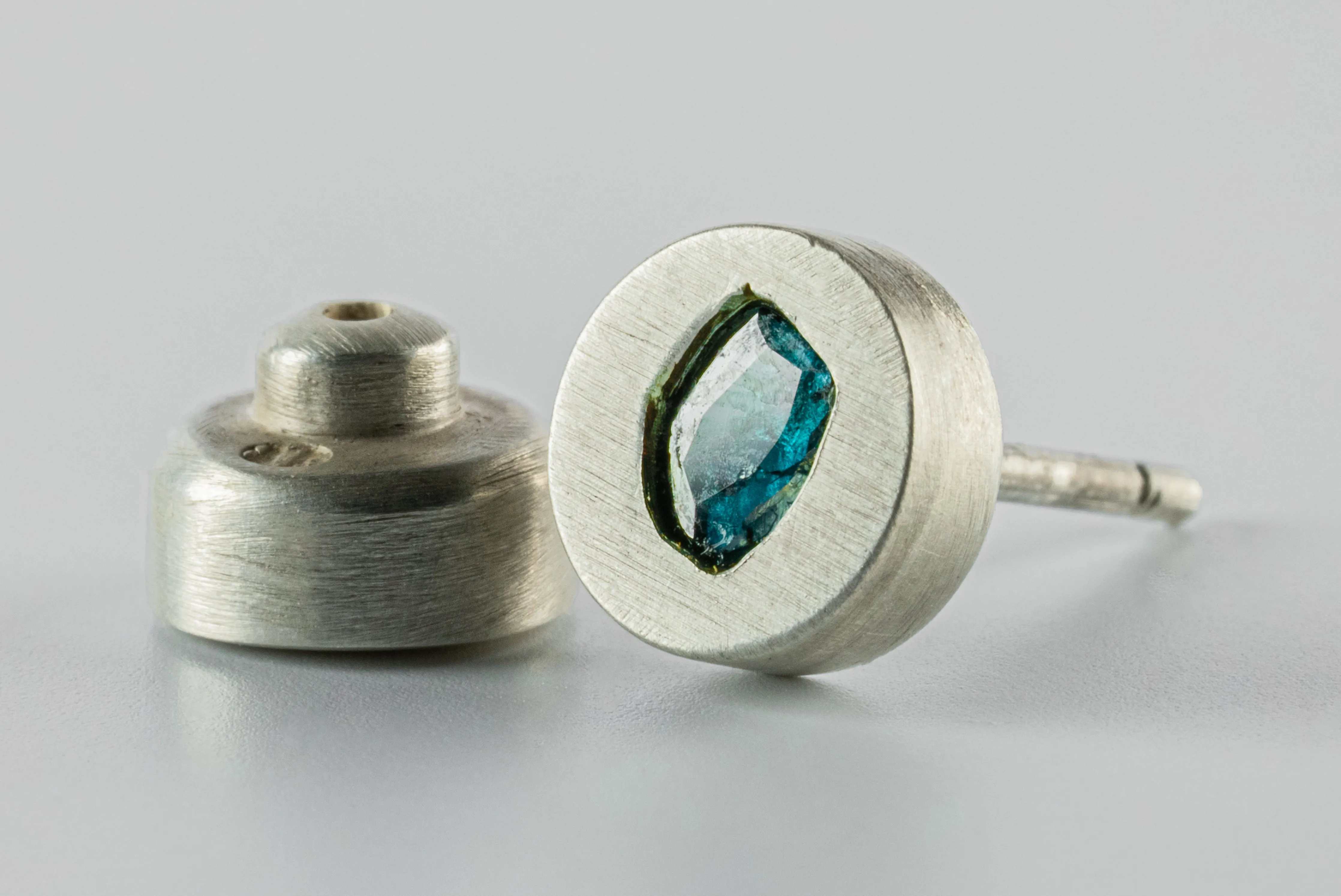 Tiny Stud Earring (0.1 CT, Blue Diamond Slab, DA+BDIA) sold by Parts of Four