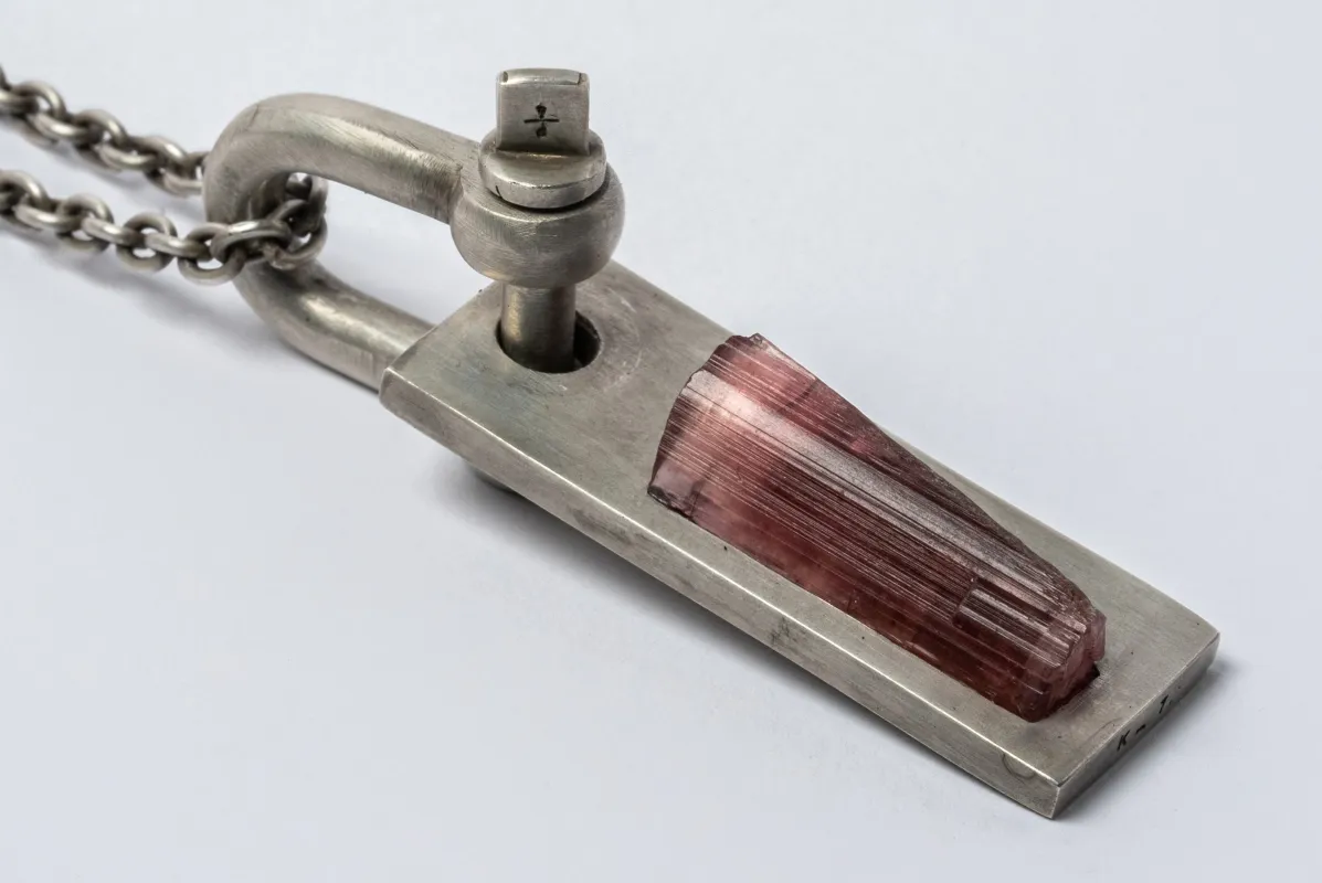 Plate Necklace (U-Bolt Var., Adaptation, Rubellite, DA+RBL) sold by Parts of Four