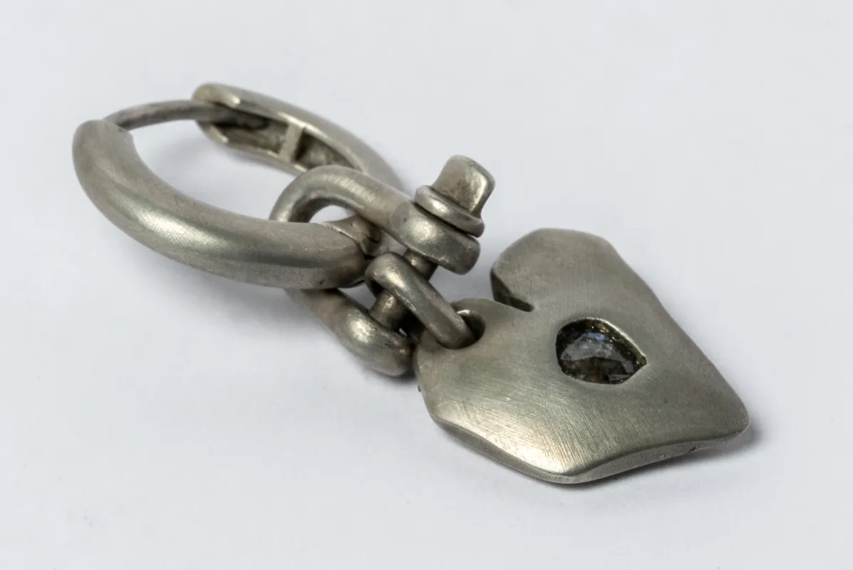 Jazz's Solid Heart Earring (Extra Small, 0.2 CT, Tiny Faceted Diamond Slab, DA+FCDIA) sold by Parts of Four